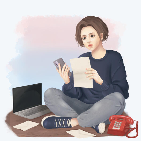 A hand-drawn picture of me, Ella