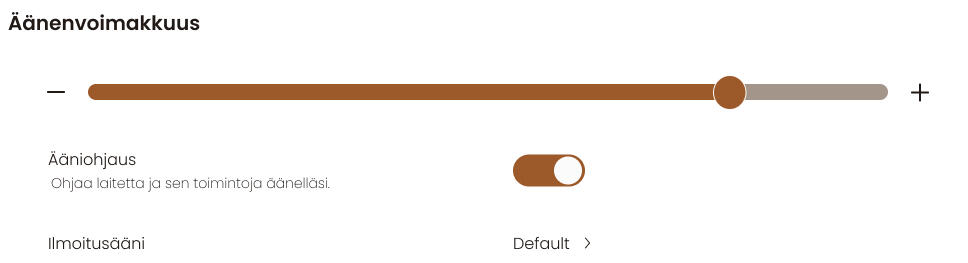 Closeup of sound volume settings
